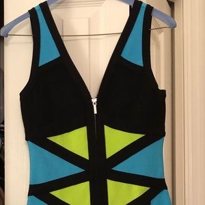 Bebe Bandage Double Zip Dress